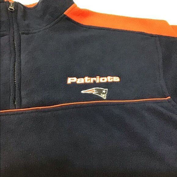 NFL New England Patriots Quarter Zip Fleece Pullover Jacket Good Condition - Picture 10 of 12